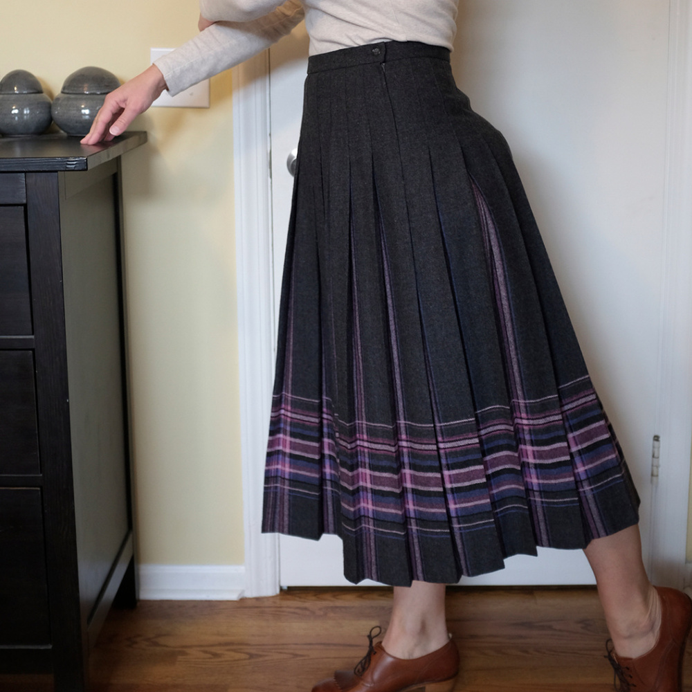 Vintage Pendleton Pleated Plaid Maxi Skirt - 10